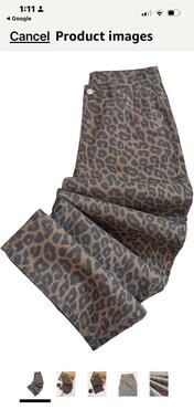Leopard Jeans Wide Leg Loose Women Size Small